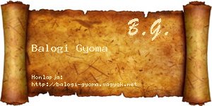 Balogi Gyoma névjegykártya